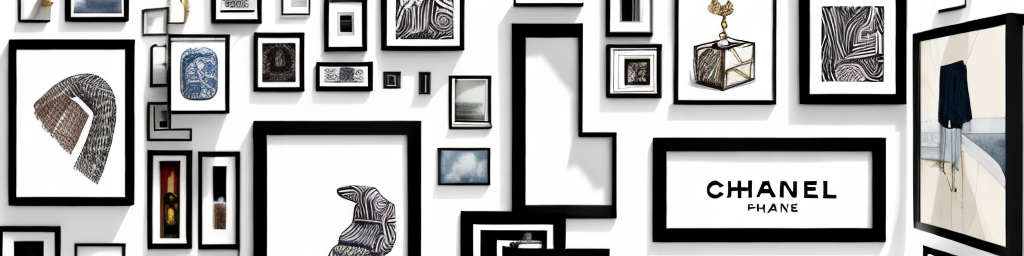 A living room with a chanel-themed framed print on the wall