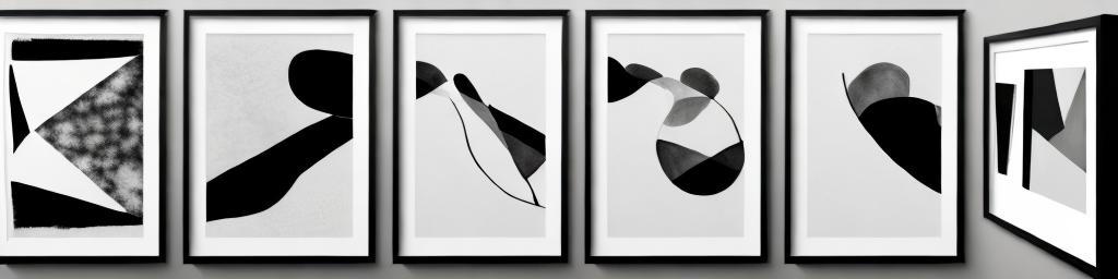A wall with stylish black and white framed prints from australia