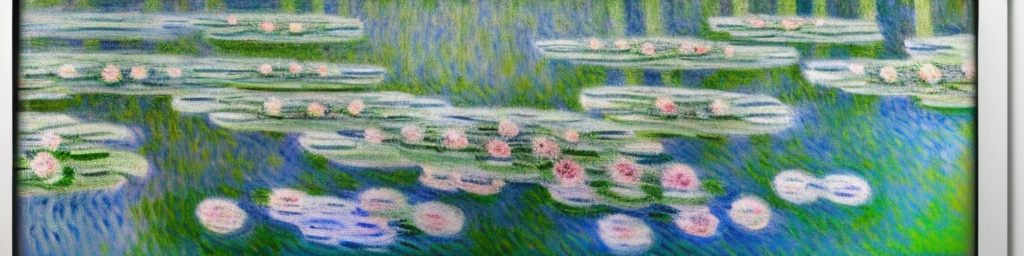 A framed monet painting hung on a wall in a home interior